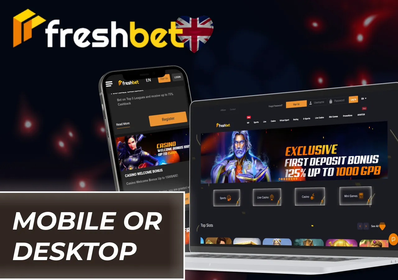 Comparison of the mobile app and desktop interface for choosing the preferred format.